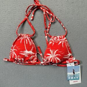 Roxy Juniors' Double-Strap Triangle Bikini Top red Medium $56